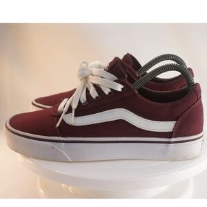 Vans Ward Low Top Burgundy Maroon Canvas Sneakers Womens 6.5 500714 Skater